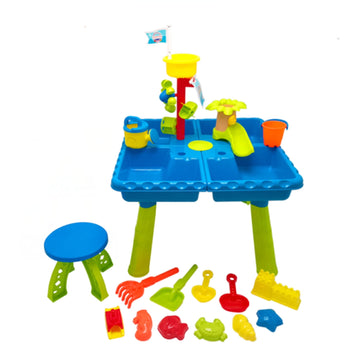 JoyStone 4 in 1 Kids Sand Water Table, 39PCS Sandbox Table Kids Activity Sensory Play Table Summer Outdoor Toys Gift for Toddler Boys Girls